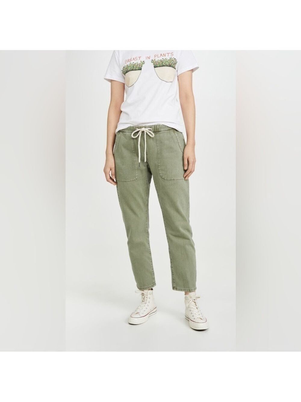 One Teaspoon Shabbies Drawstring Boyfriend Jeans Super Khaki Size Small NWT - Picture 2 of 11